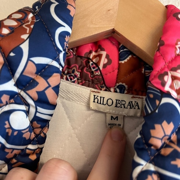 Kilo Brava Pink Blue Patchwork Quilted Midi Robe M - Picture 6 of 10